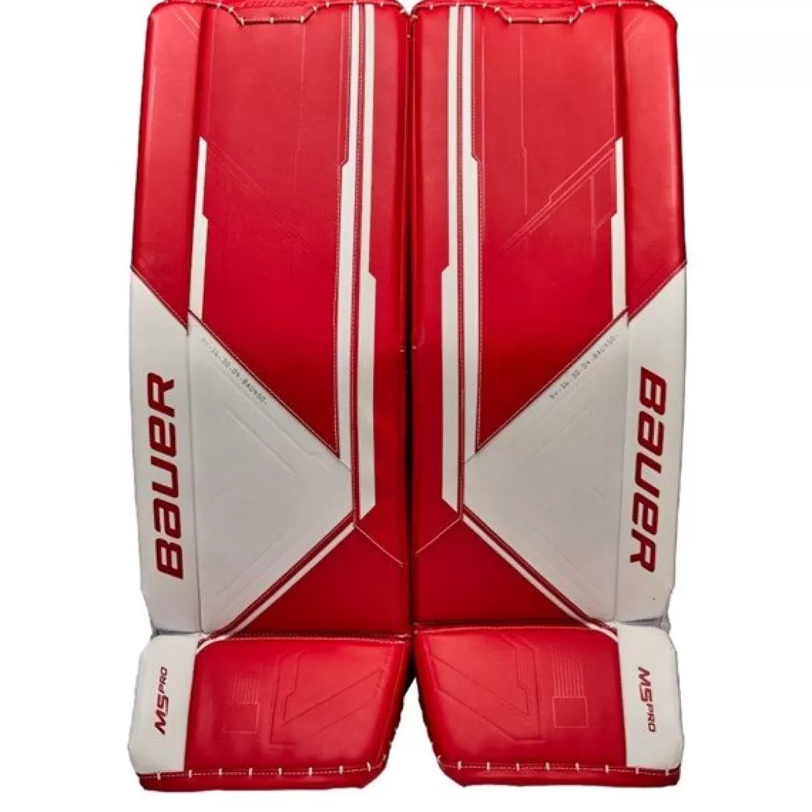 Goalie Leg Pads Intermediate | BAUER Goalie Leg Pads Supreme M5 Pro In White/Red