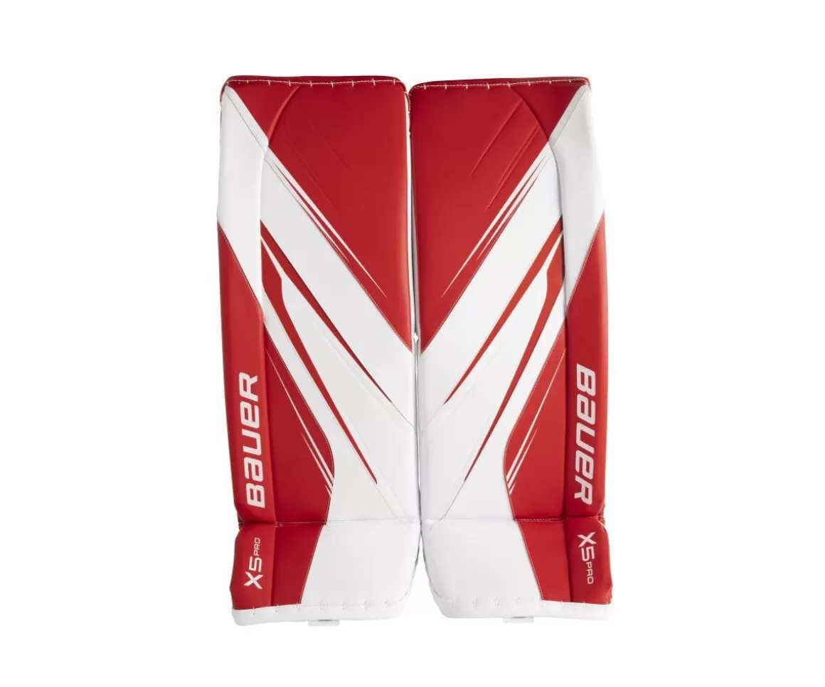 Goalie Leg Pads Intermediate | BAUER Goalie Leg Pads X5 Pro Int White/Red