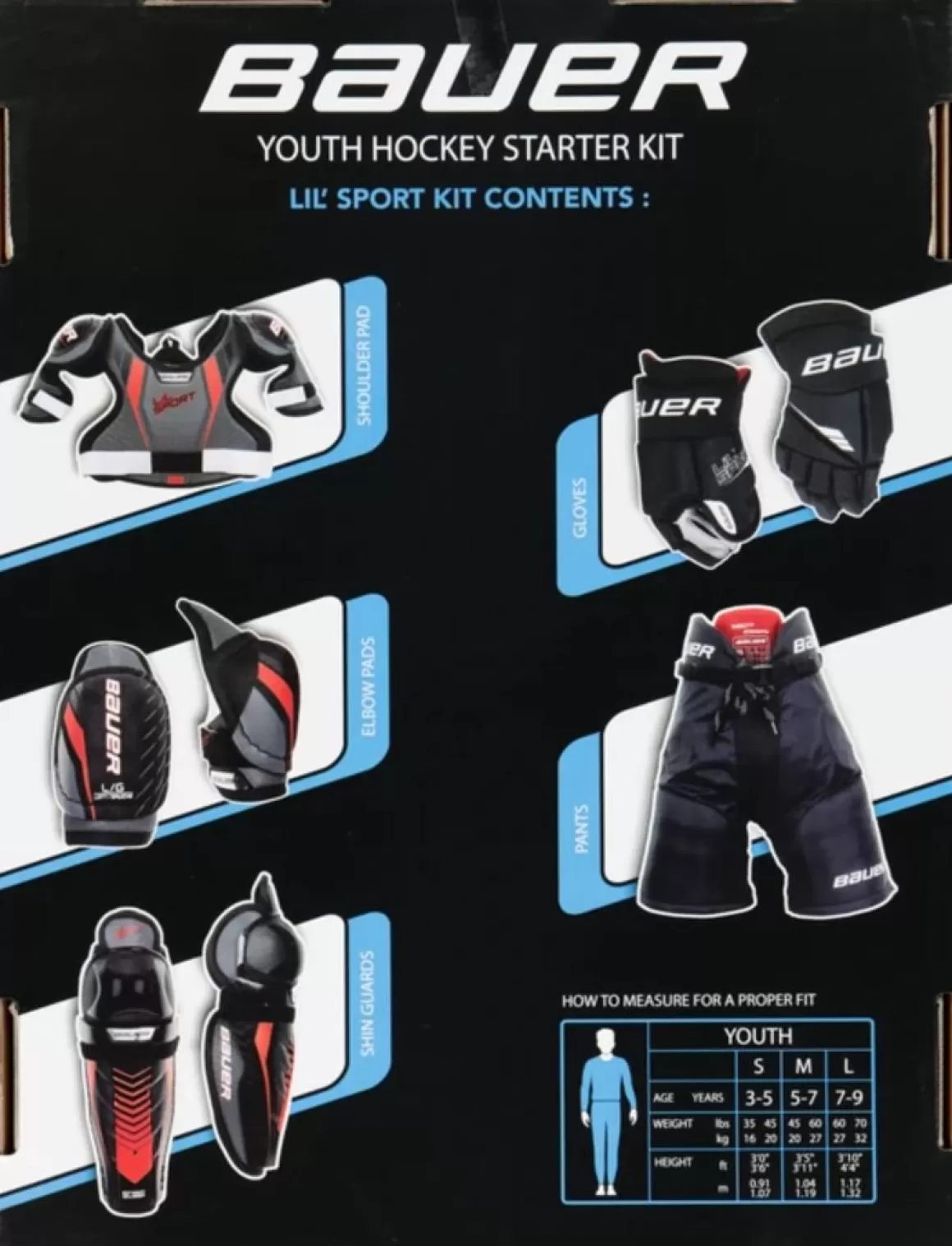 BAUER Hockey Protective Startkit Lil Sport Yth- Ready-Made Packages Hockey Players