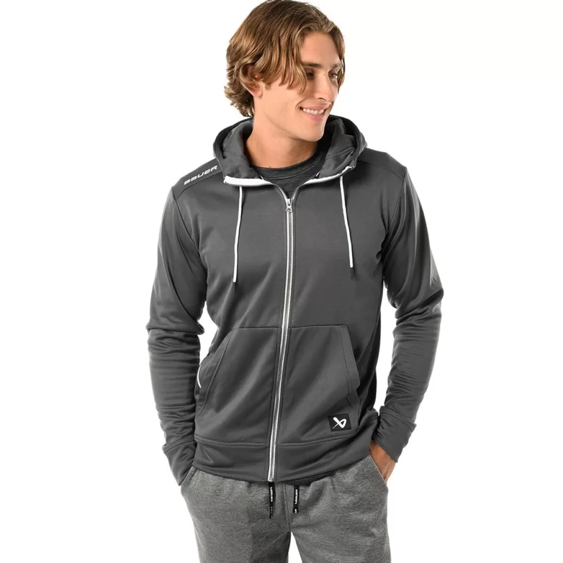 Hoodies Senior | BAUER Hoodie Team Fleece Zip Sr Grey