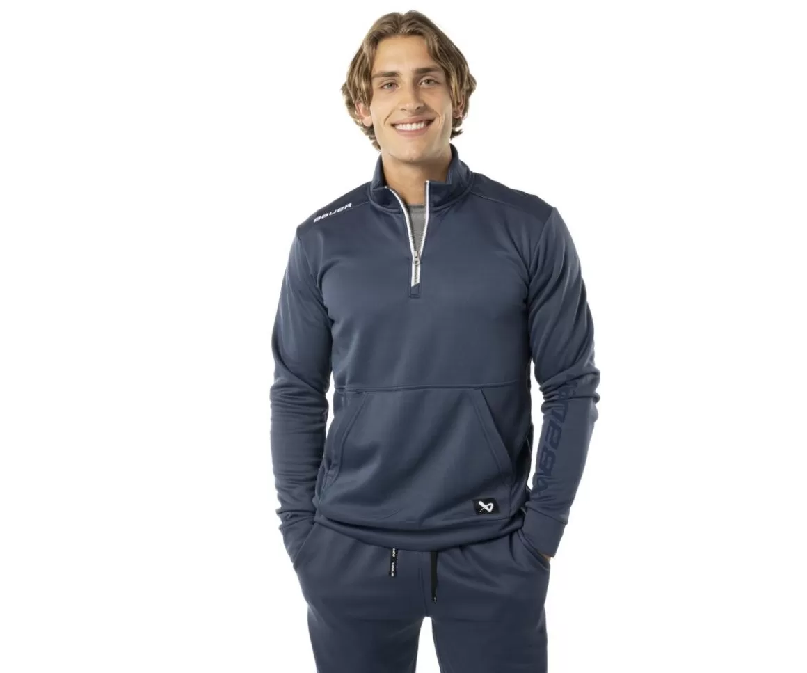 Sweaters Senior | BAUER Sweater 1/4 Zip Team Fleece Sr Navy