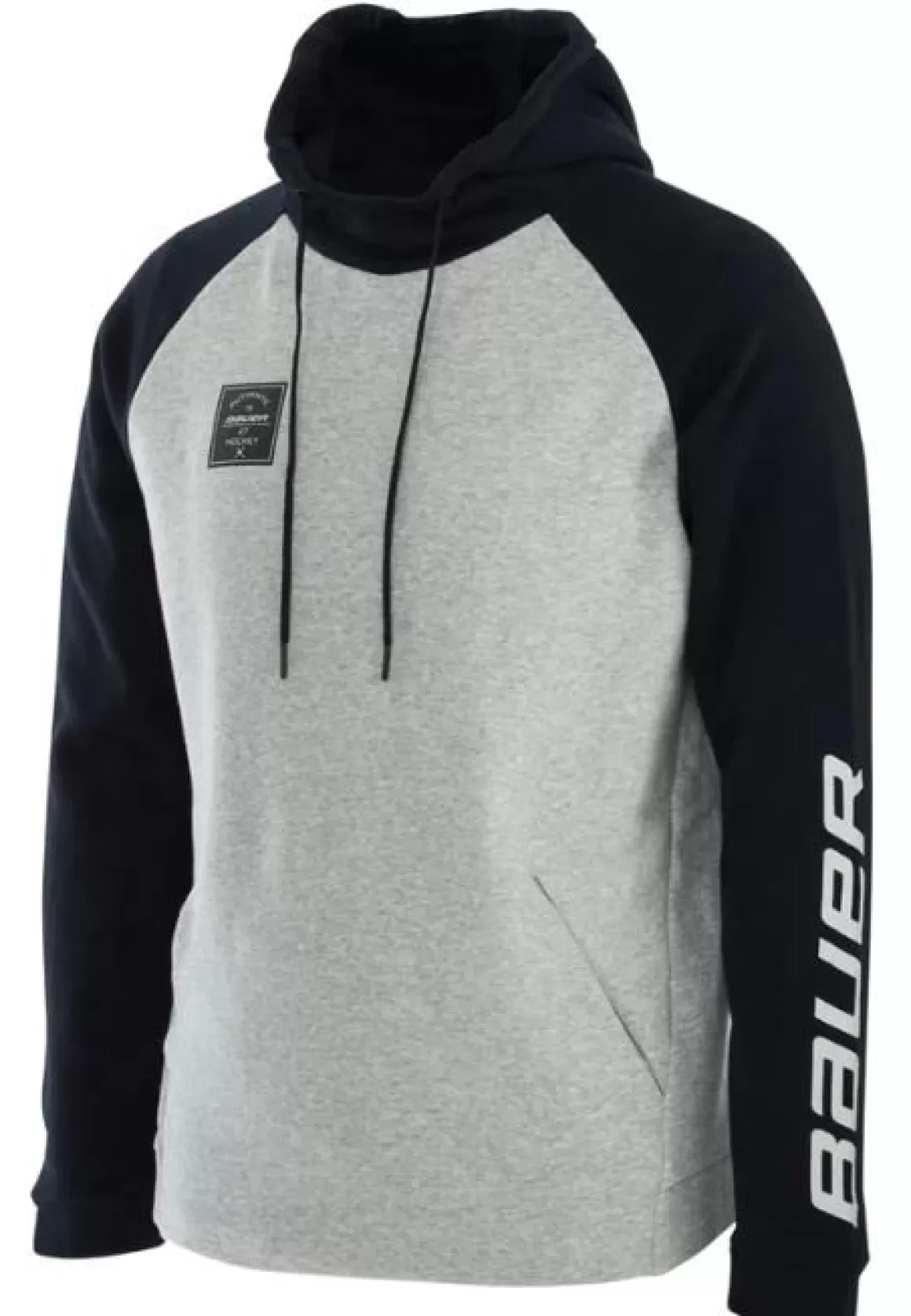 Hoodies Senior | BAUER Sweater Squarehoodie Sr Black/Heather Grey