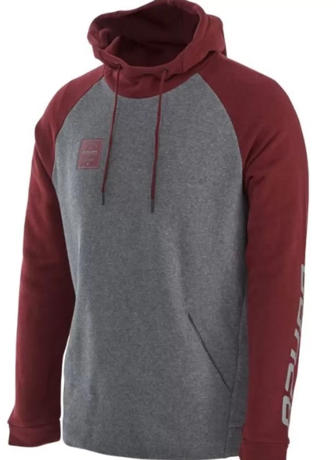 Hoodies Senior | BAUER Sweater Squarehoodie Sr Burgandy/Heather Grey