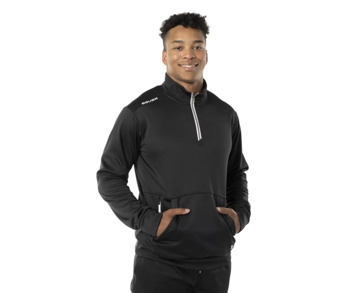 Sweaters Junior | BAUER Sweater Team Fleece 1/2 Zip Yth Black