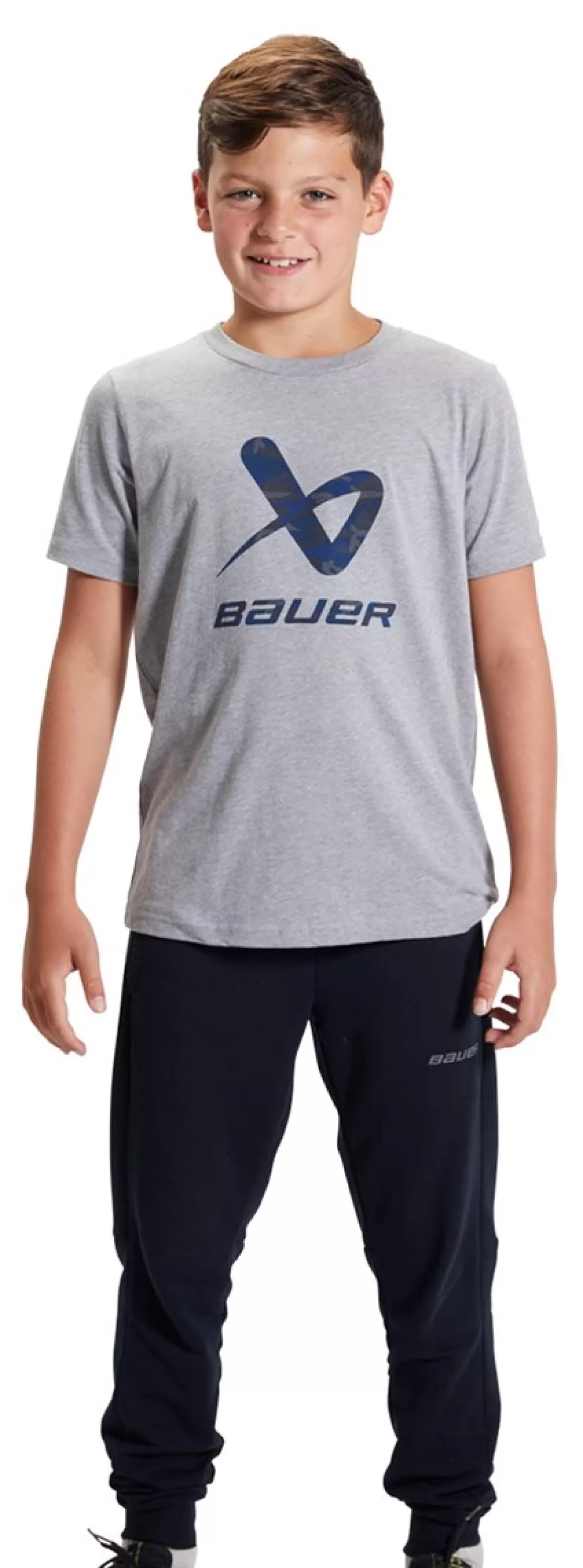 Junior T-Shirts | BAUER T-Shirt Core Lockup Crew Jr Grey