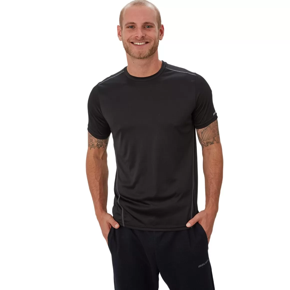 Senior T-Shirts | BAUER Vapor Team Tech Tee Nav-Sr Black