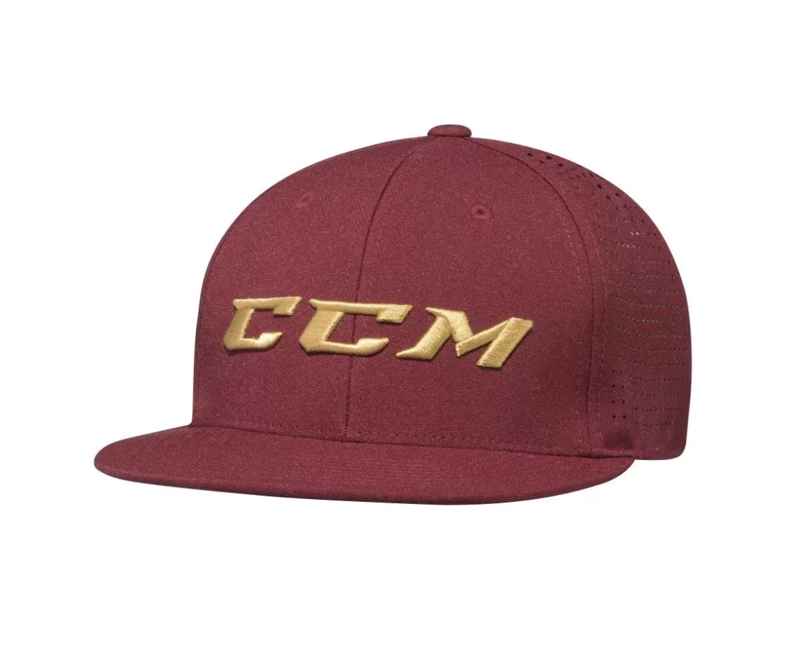 Hockey Caps Ccm | CCM Cap Big Logo Flat Brim Sr Maroon