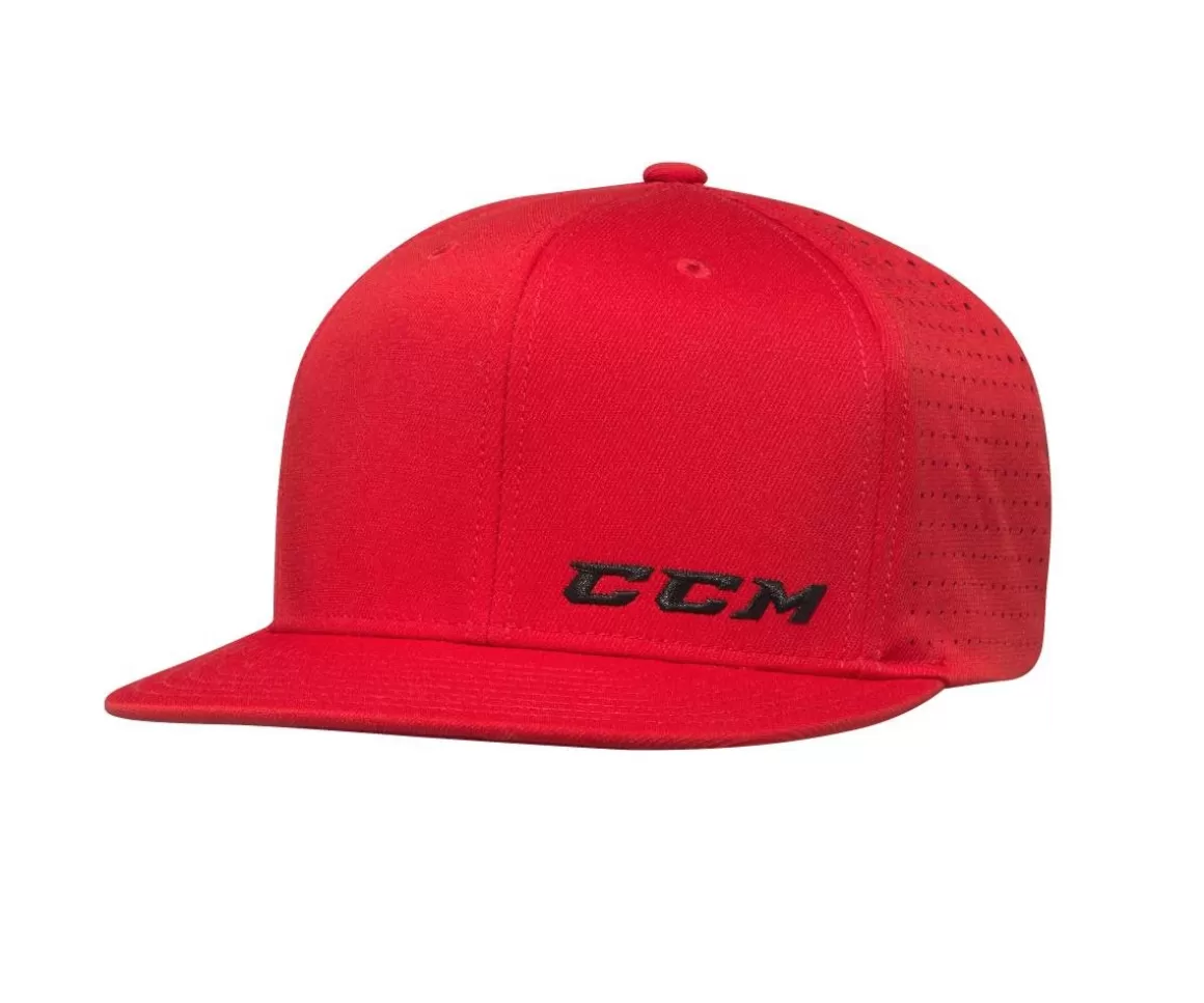 Hockey Caps Ccm | CCM Cap Small Logoflat Brim Sr Red