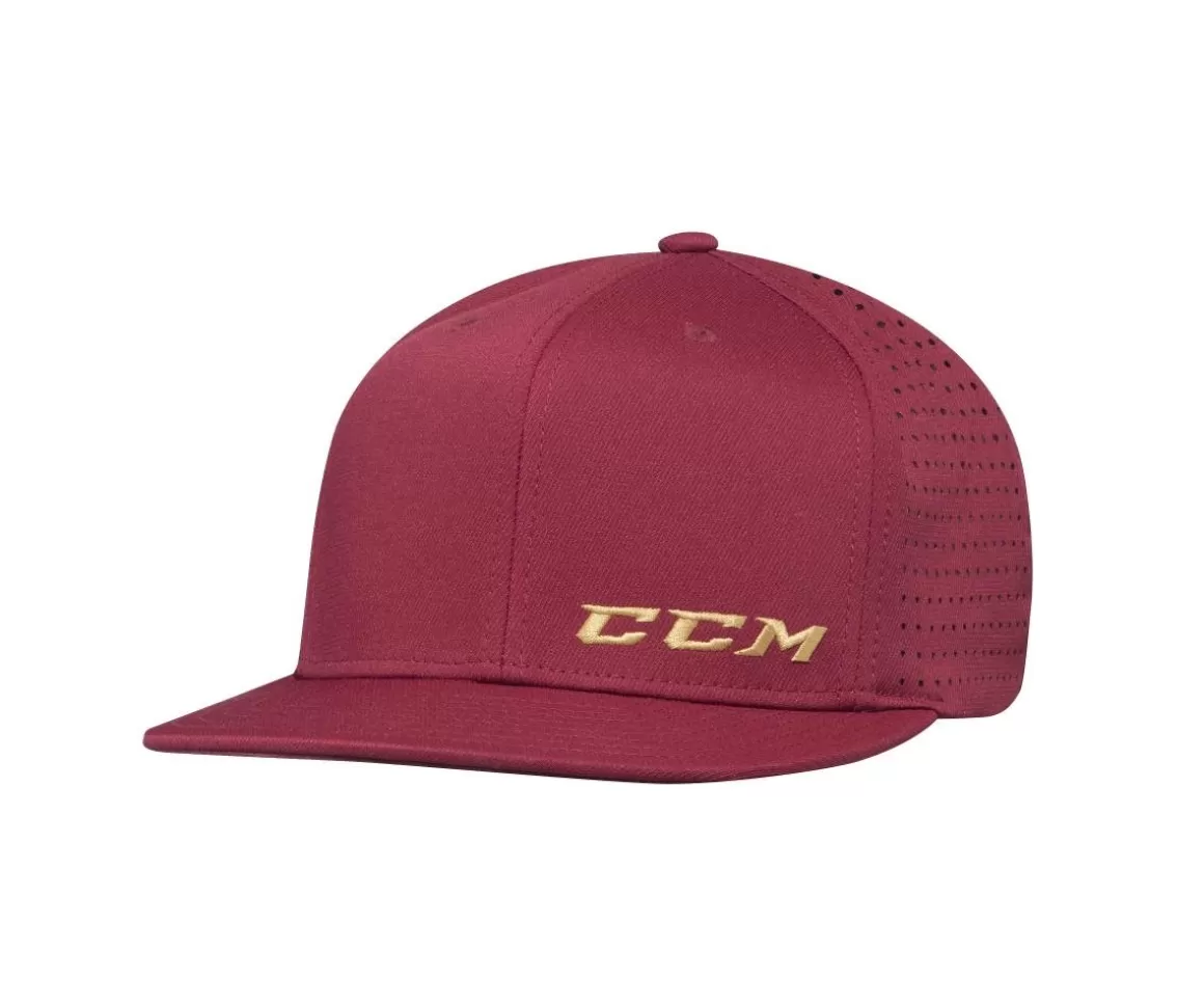 Hockey Caps Ccm | CCM Cap Small Logoflat Brim Sr Maroon