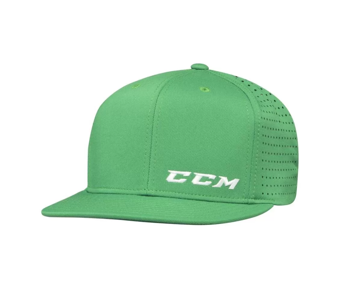 Hockey Caps Ccm | CCM Cap Small Logoflat Brim Sr Green