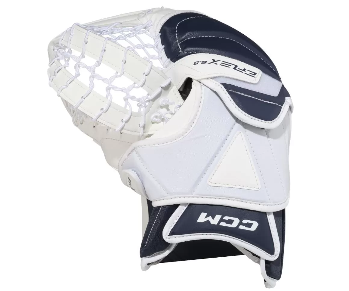 Goalie Catchers Senior | CCM Catch Glove Eflex 6.5 Sr White/Navy