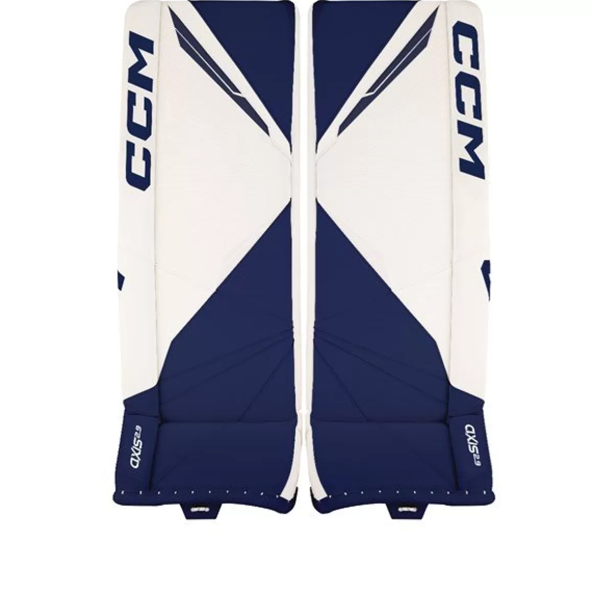 Goalie Leg Pads Intermediate | CCM Goalie Leg Pads Axis 2.9 Int White/Navy