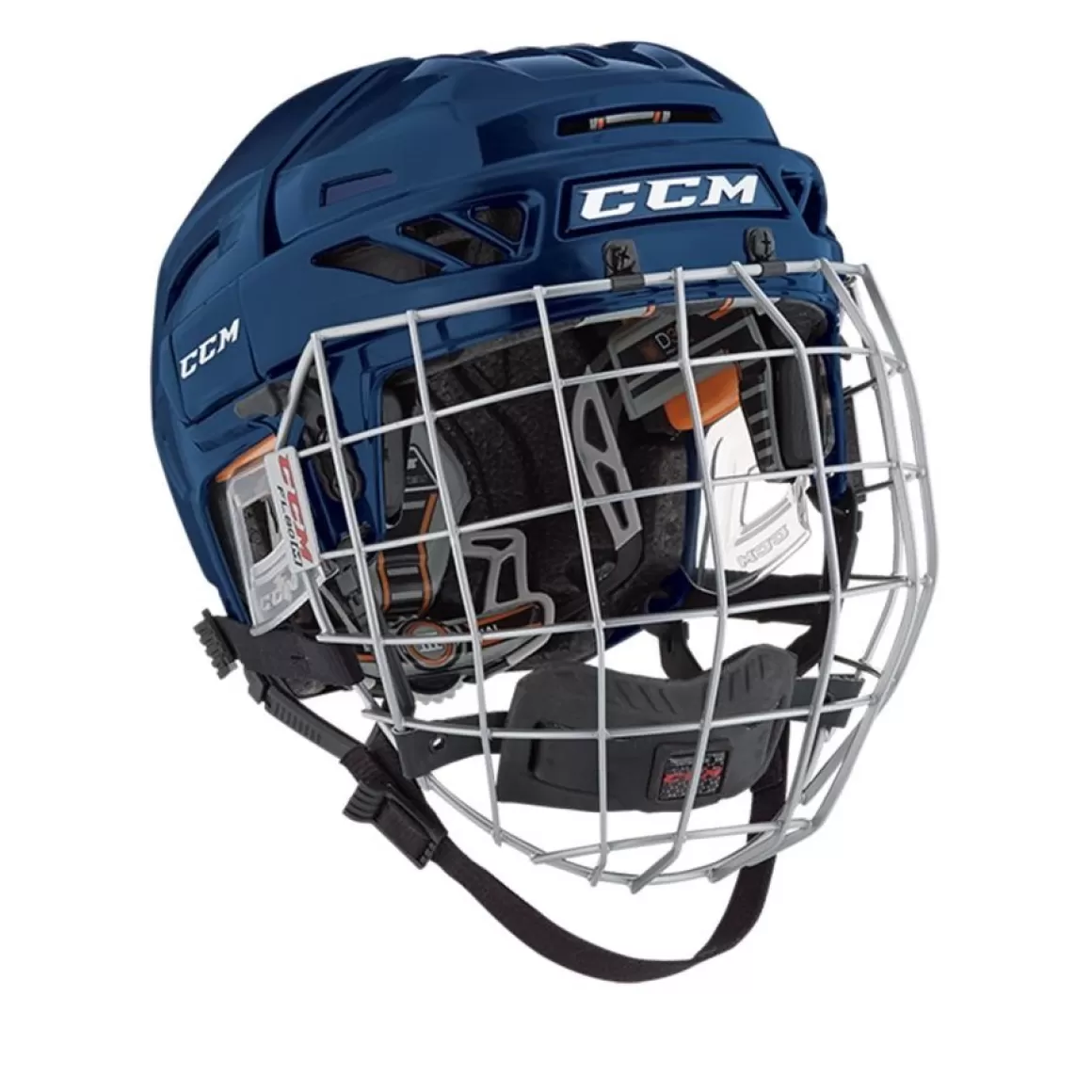 CCM Hockey Helmet Fitlite 3Ds Combo Blue- Hockey Helmets With Bars