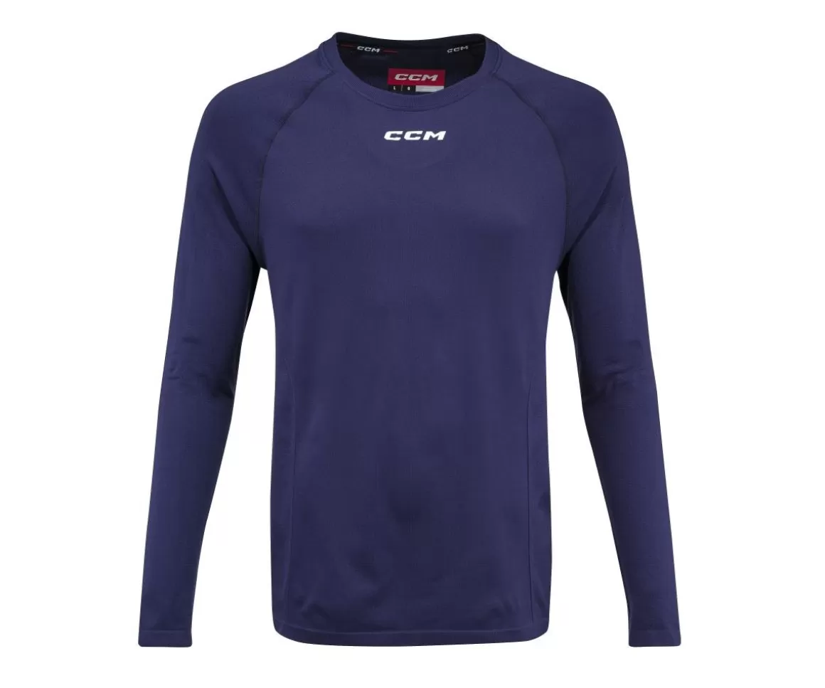 Sweaters Senior | CCM Shirt Long Sleeve Training Sr Navy