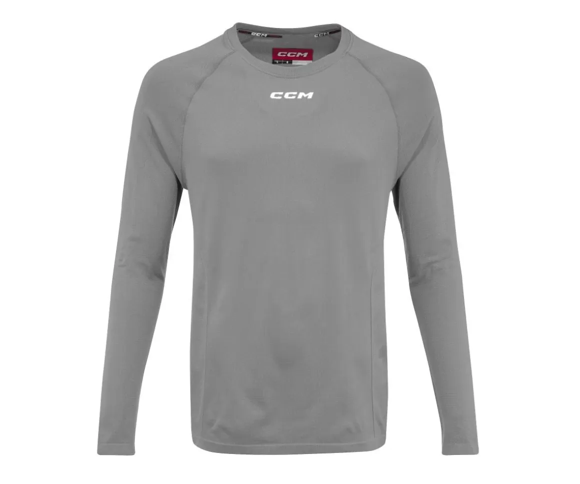 Sweaters Senior | CCM Shirt Long Sleeve Training Sr Grey