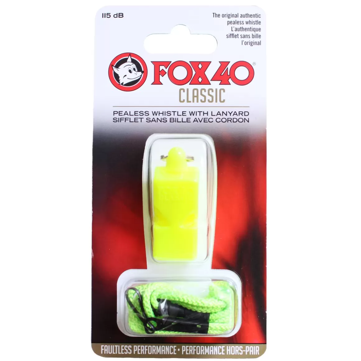 FOX40 Whislte Classic Inkl String Yellow- Whistles Referee